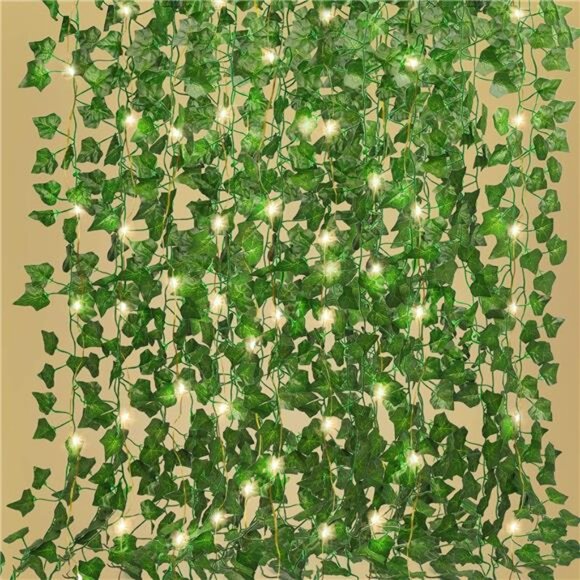 Artificial Ivy Fake Vines, 173 FT with 200 LED String Light, Greenery Garland - Picture 1 of 7